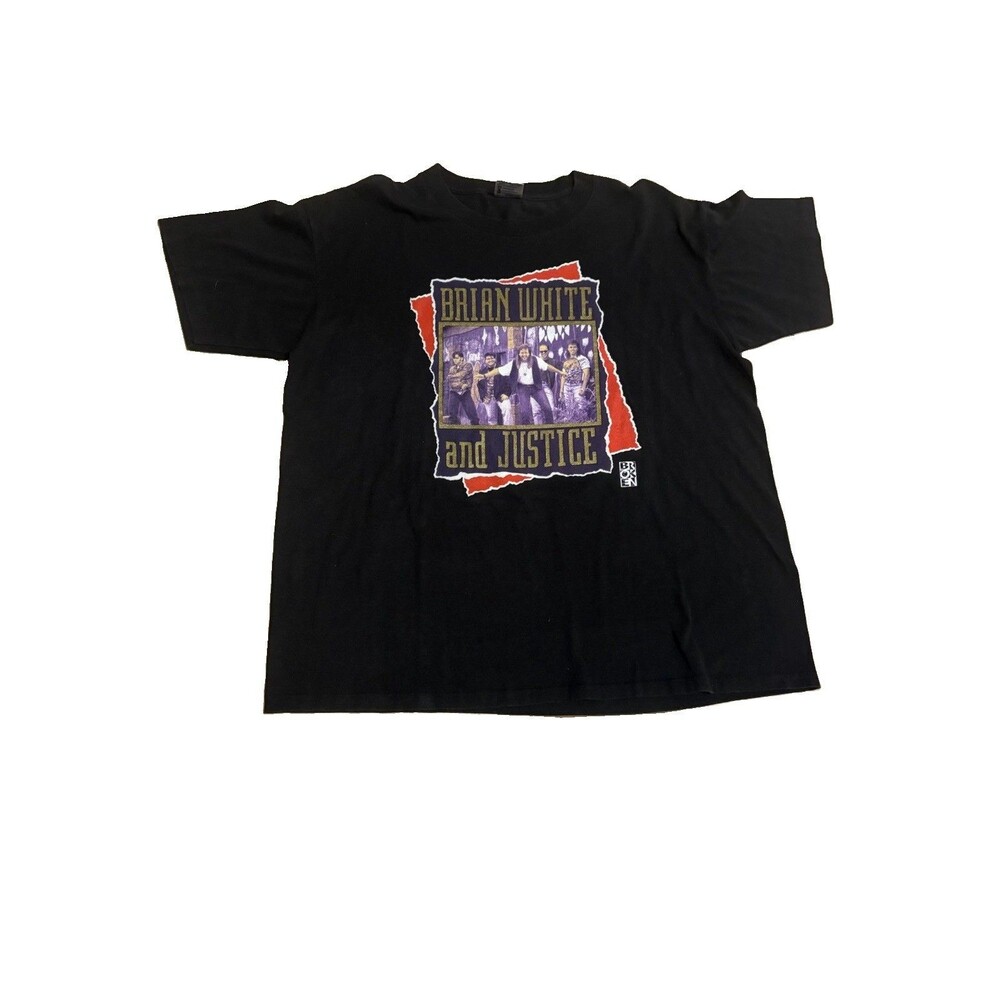 Vintage 90s Brian White and Justice Tour Shirt XL Oneita Single Stitch CCM Rock
